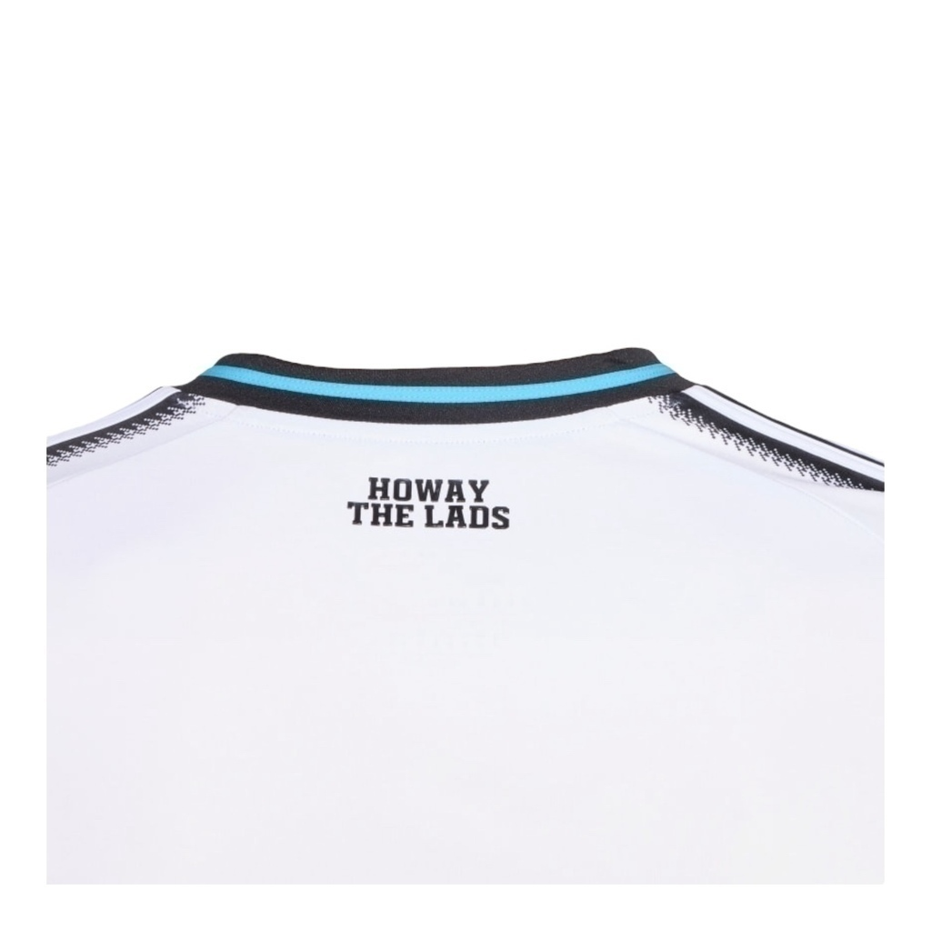 Camisa Newcastle I 25/26 manga longa - Torcedor Adidas Masculina - Branca e preta com detalhes em azul