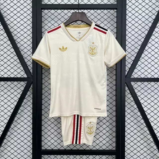 Kit Infantil Flamengo Third 25/26 - Adidas - Vermelho e preto