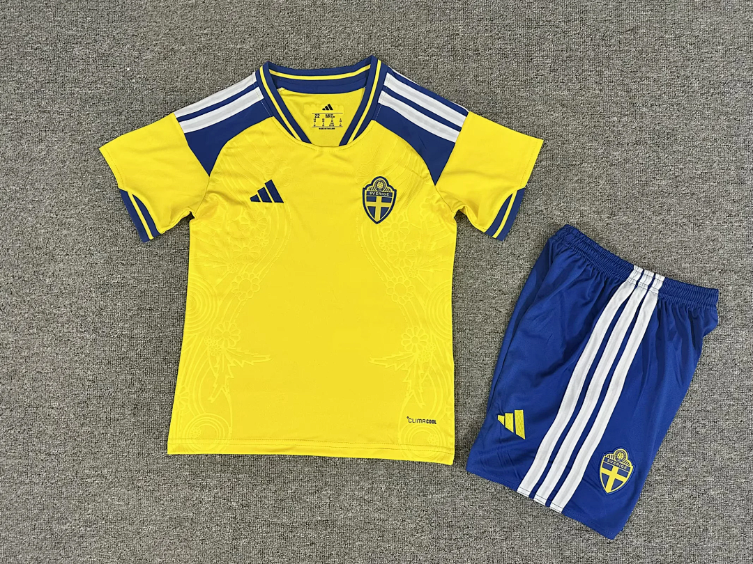 CAMISA SUÉCIA I 26/27 COPA DO MUNDO 2026 CONJUNTO INFANTIL