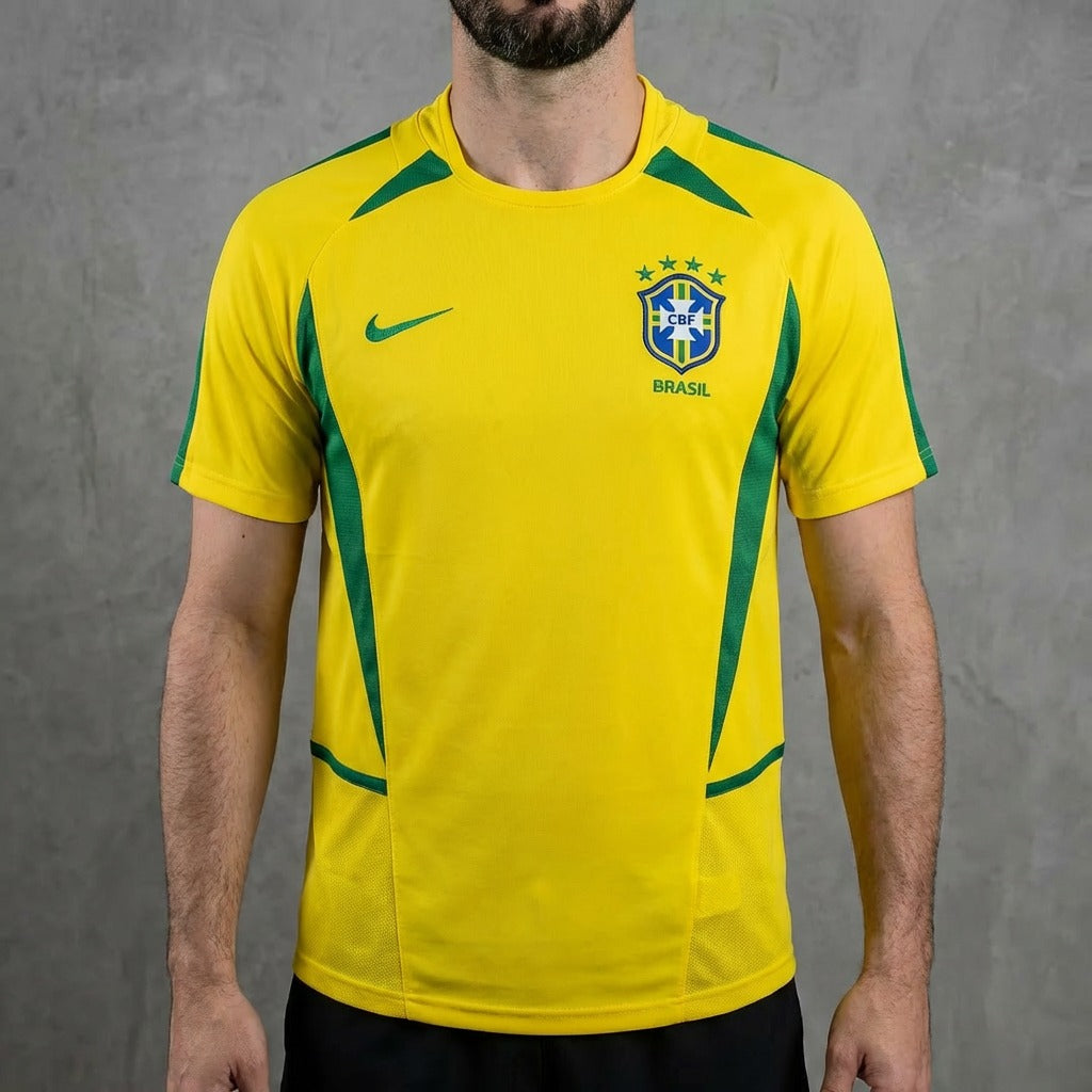 Camisa Brasil retro 2002 amarela penta campeão