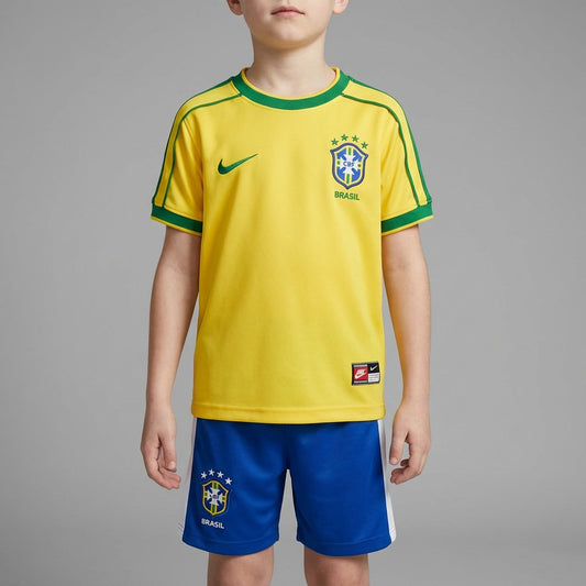 Kit infantil Brasil retro 1998 - Camisa e Shorts