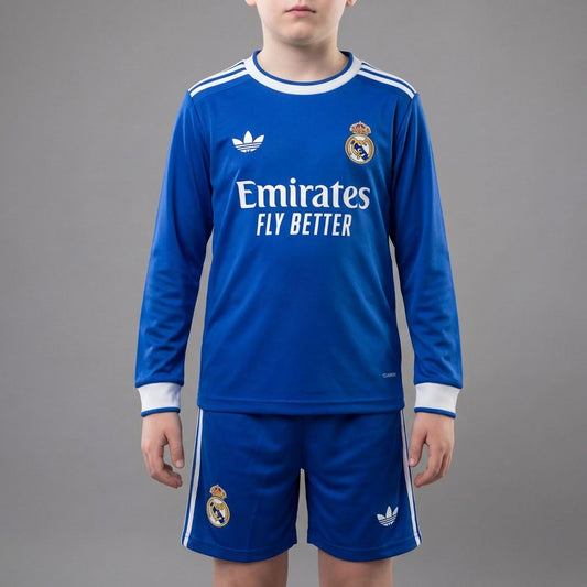 Real Madrid kit infantil Third  manga longa