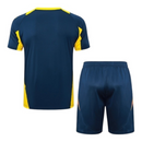 Kit Treino adulto - Camisa e Shorts - Real Madrid Adidas 24/25 - Azul com detalhes em laranja e amarelo