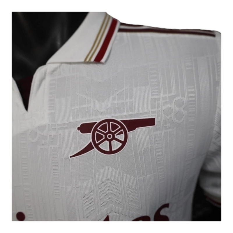 Camisa Arsenal III 25/26 - Jogador Adidas Masculina - Branca com detalhes em vinho