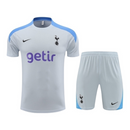 Kit Treino adulto - Camisa e Shorts - Tottenham Nike 24/25 - Cinza com detalhes em azul