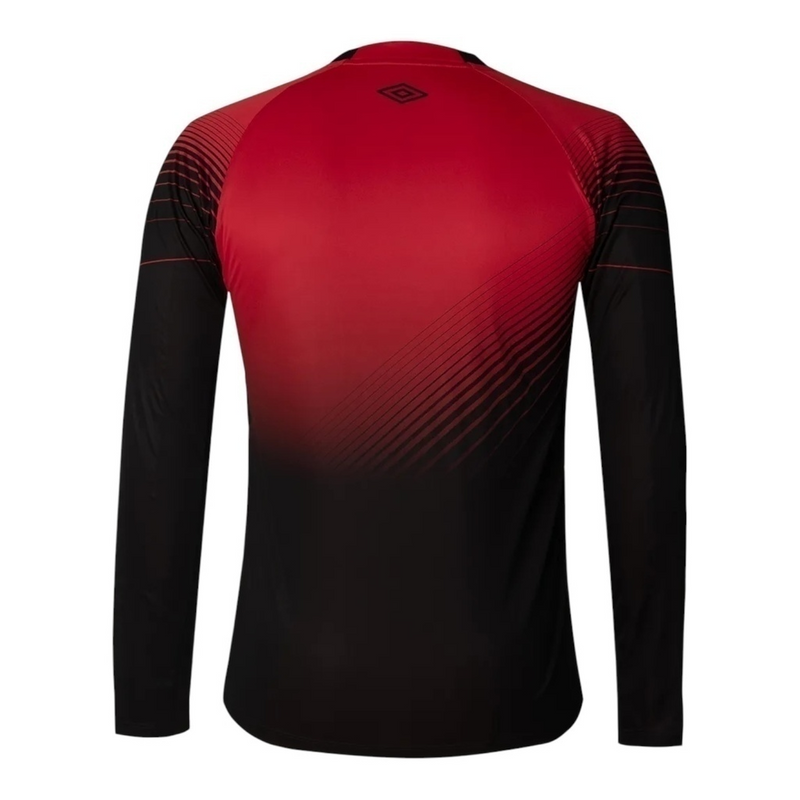 Camisa Athletico Paranaense I 25/26 manga longa - Torcedor Umbro Masculina - Vermelha e preta