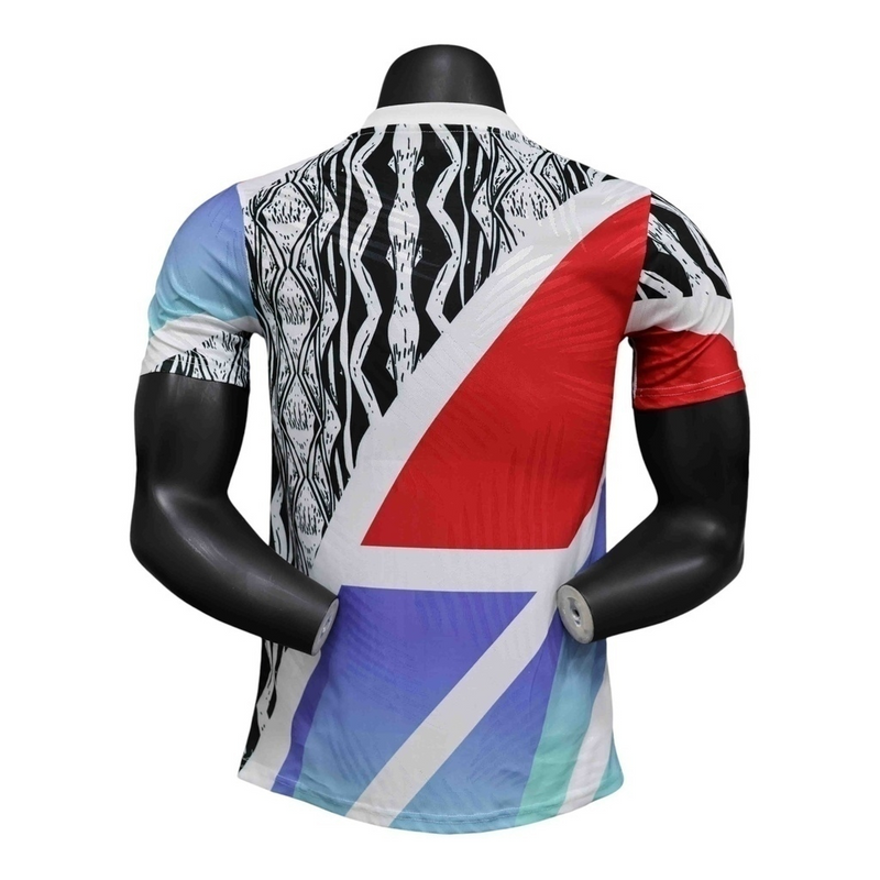 Camisa Arsenal Pré-jogo 24/25 - Jogador Adidas Masculina - Branca com detalhes em preto e azul e vermelho