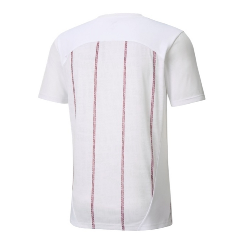 Camisa Manchester City Pré-jogo 25/26 - Torcedor Puma Masculina - Branca com detalhes em vinho