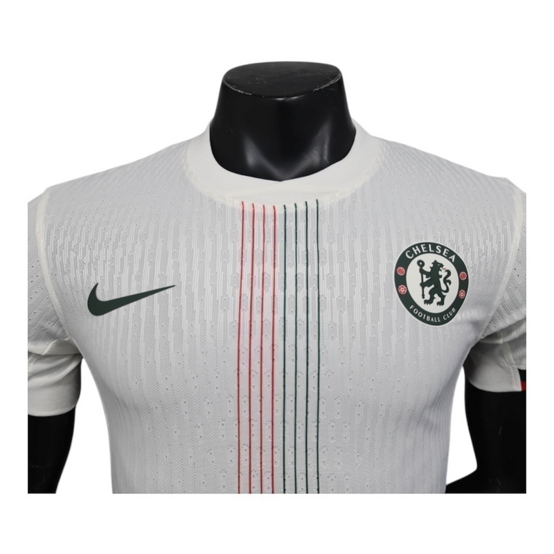 Camisa Chelsea II 25/26 - Jogador Nike Masculina - Branca com detalhes em azul e vermelho