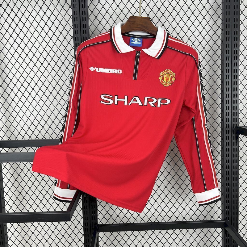 Camisa Manchester united retro 98 manga longa