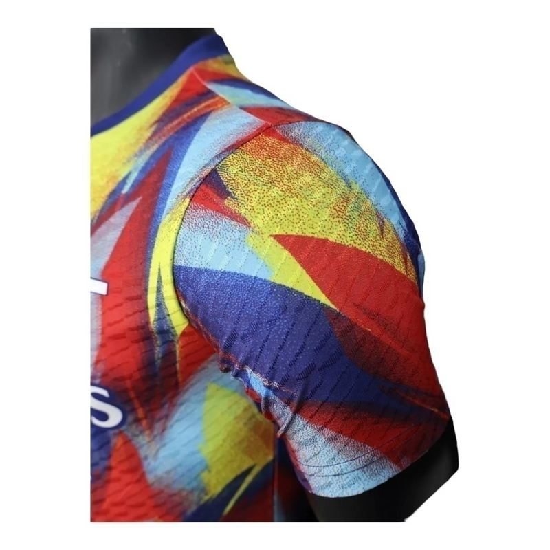 Camisa Arsenal Pré-jogo 25/26 - Jogador Adidas Masculina - Azul e vermelha e amarela