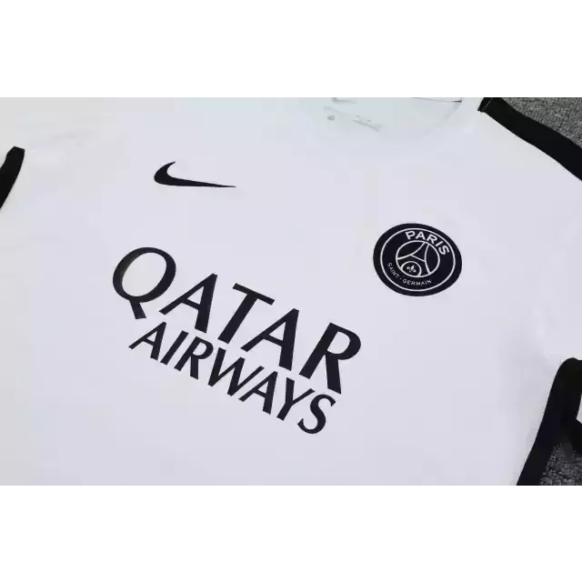 Kit Treino adulto - Camisa e Shorts - Paris Saint-Germain Nike 23/24 - Preto e branco