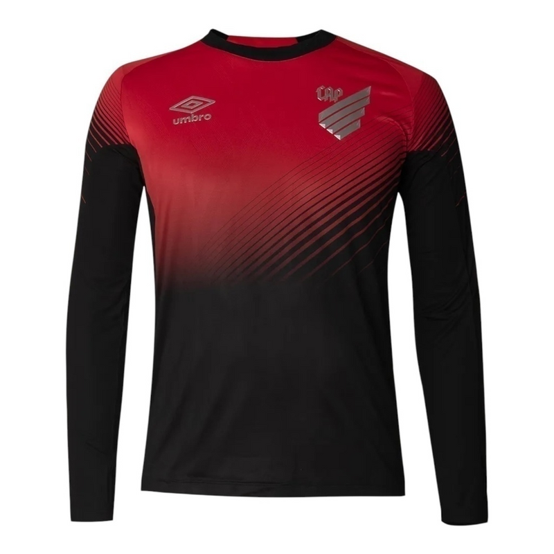 Camisa Athletico Paranaense I 25/26 manga longa - Torcedor Umbro Masculina - Vermelha e preta