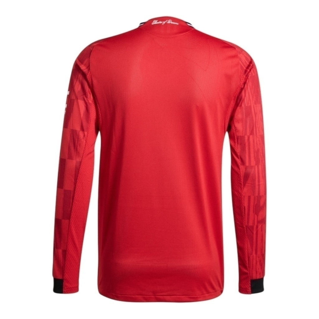 Camisa Manchester United I 25/26 manga longa - Torcedor Adidas Masculina - Vermelha com detalhes em preto