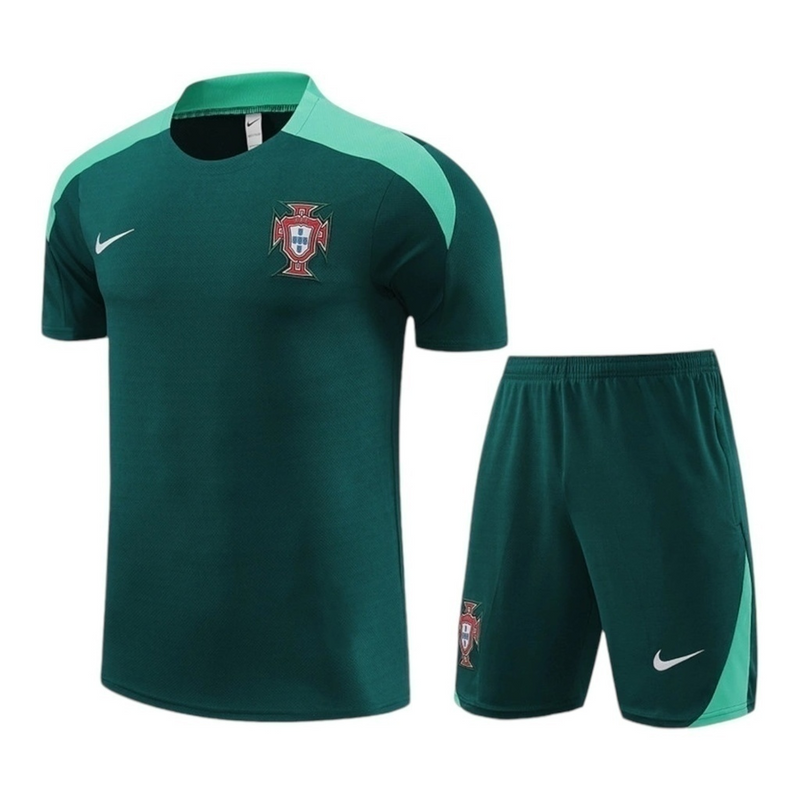 Kit Treino adulto - Camisa e Shorts - Seleção Portugal Nike 24/25 - Verde