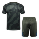 Kit Treino adulto - Camisa e Shorts - Paris Saint-Germain Jordan 24/25 - Verde camuflado
