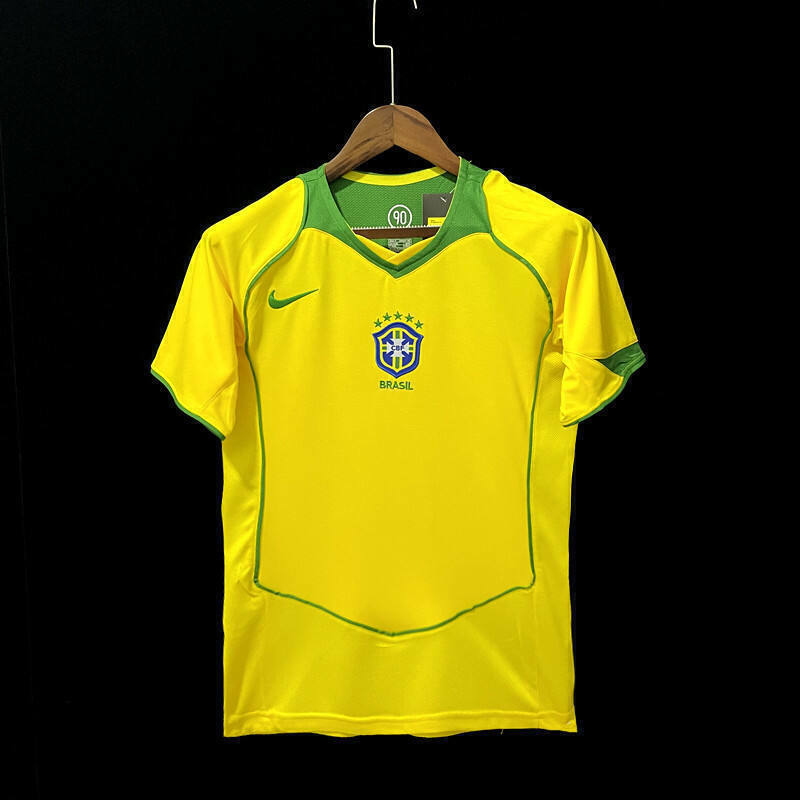 Camisa Brasil retro 04/06 amarela Pentacampeão