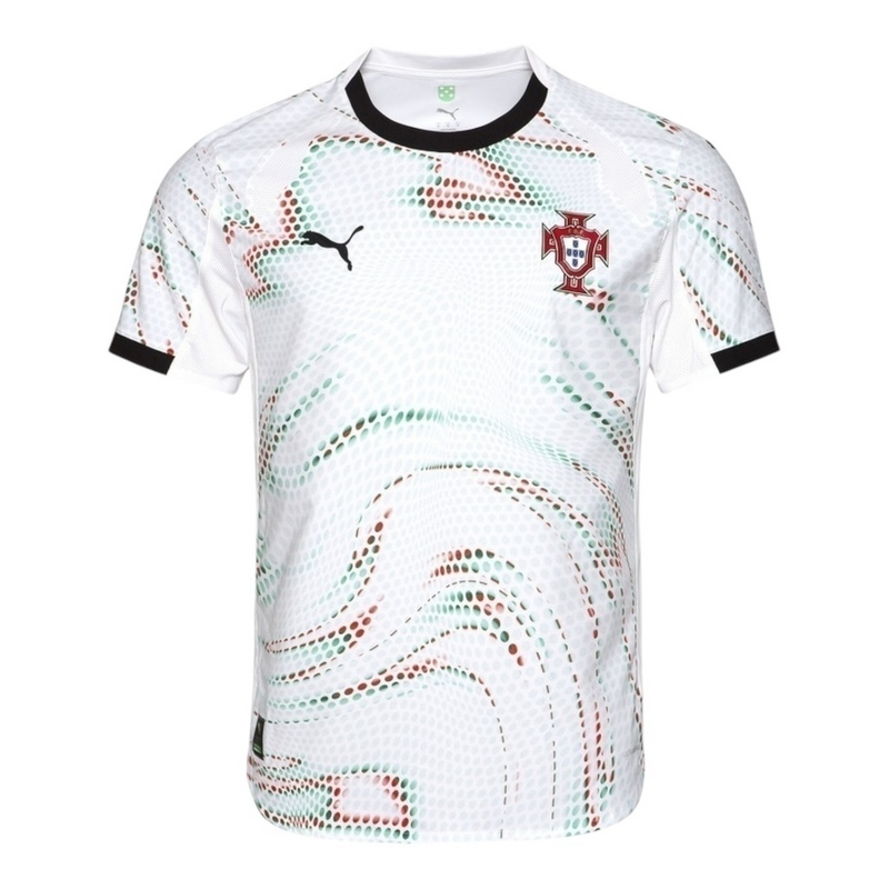 Camisa Seleção Portugal II 25/26 - Torcedor Puma Masculina - Branca com detalhes em verde e vermelho