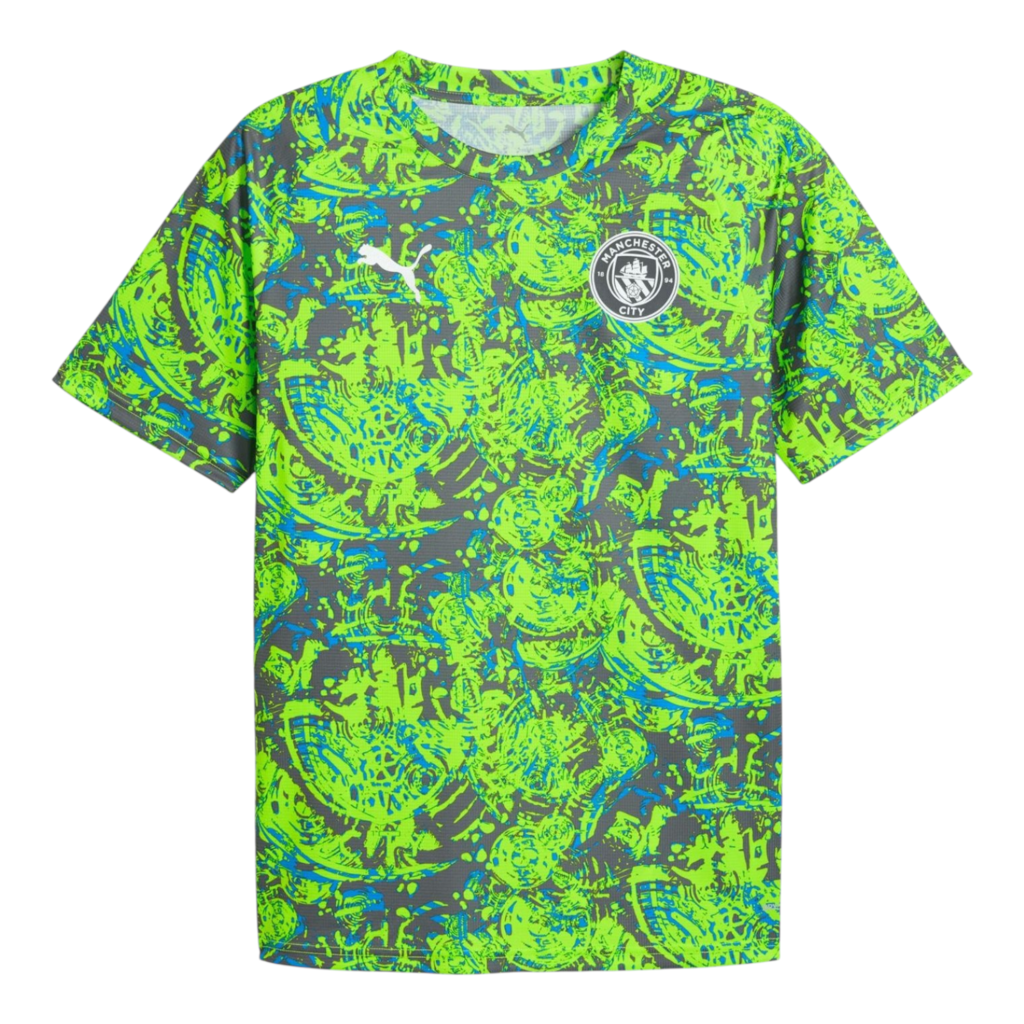 Camisa Manchester City Pré-jogo III 25/26 - Torcedor Puma Masculina - Cinza e verde