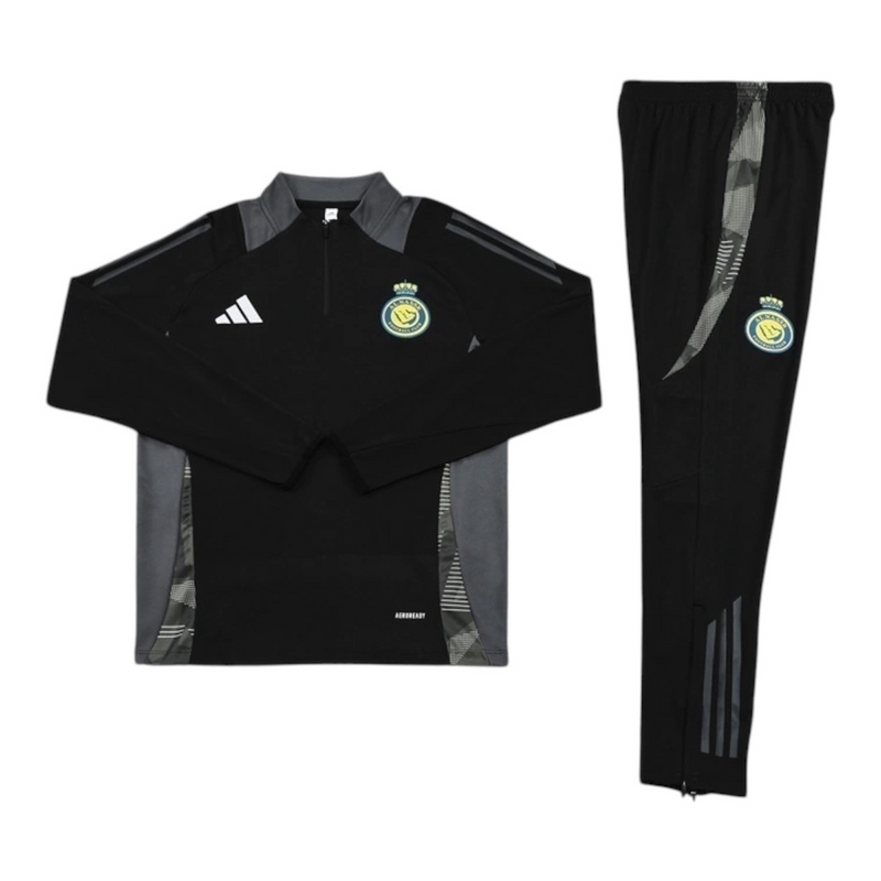 Conjunto Al Nassr 25/26 - Masculino Adidas - Preto com detalhes em cinza