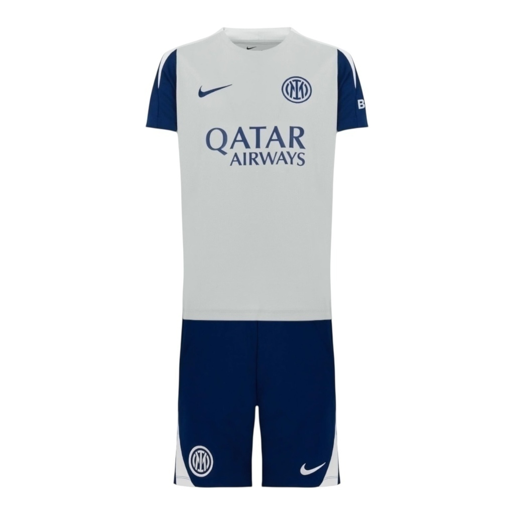 Kit Infantil Inter de Milão Treino 25/26- Nike - Cinza e azul