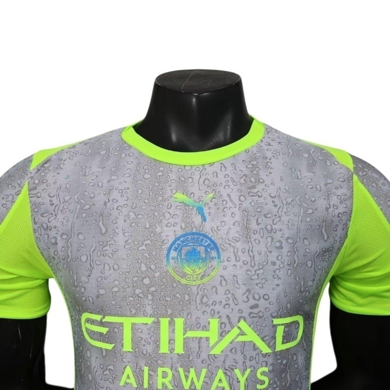 Camisa Manchester City III 25/26 - Jogador Puma Masculina - Cinza e amarela neon