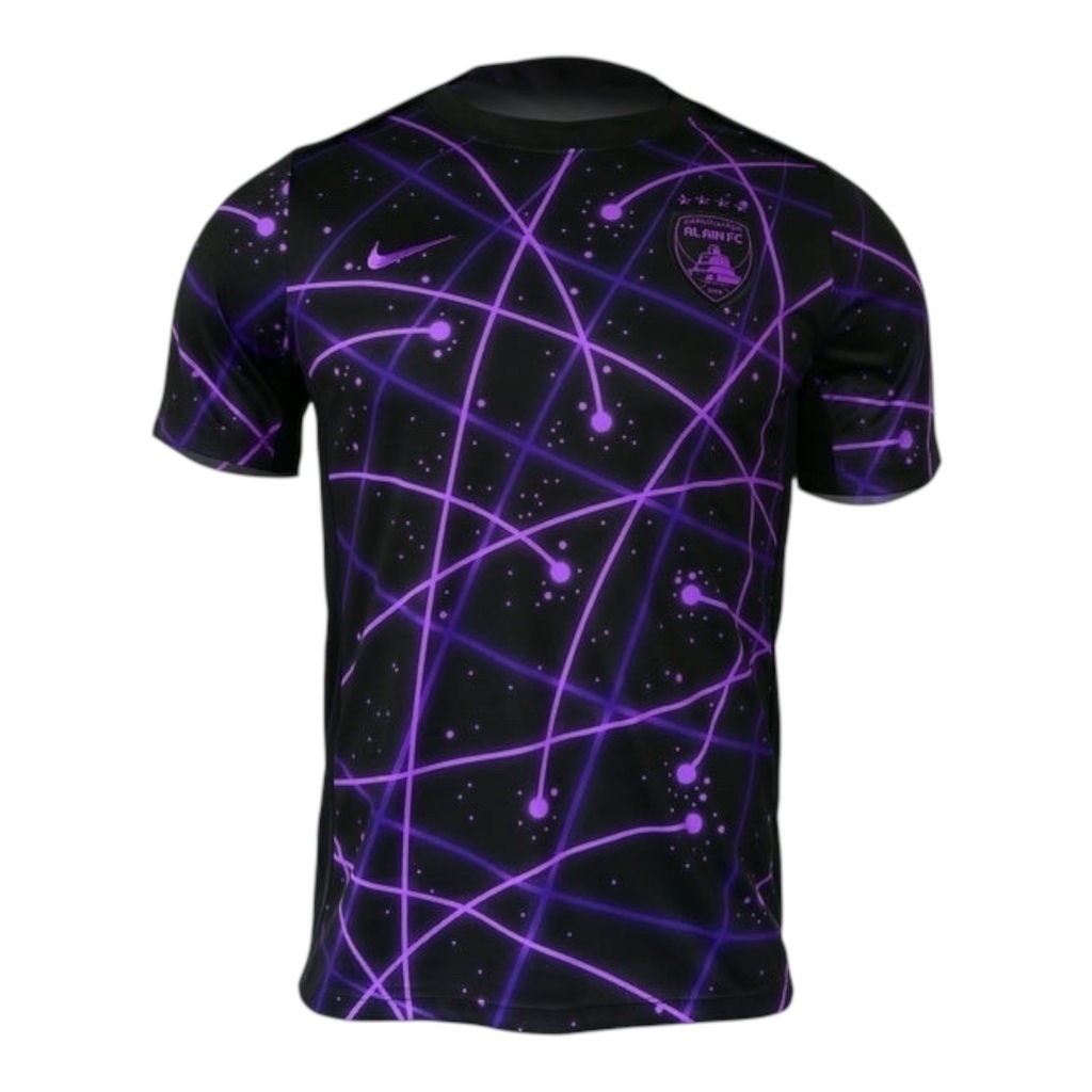Camisa Al Ain Pré-jogo 25/26 - Torcedor Puma Masculina - Preta com detalhes em roxo
