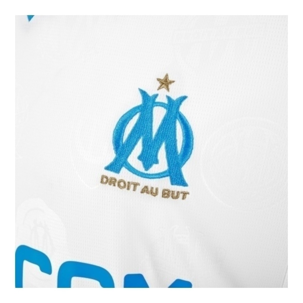 Camisa Olympique Marseille I 25/26 - Torcedor Puma Masculina - Branca e azul