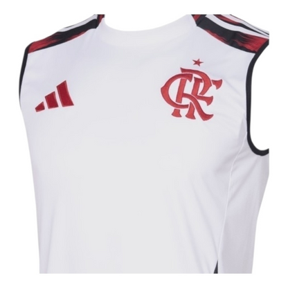 Camisa Regata Flamengo II 25/26 - Torcedor Adidas Masculina - Branca com detalhes em preto e vermelho