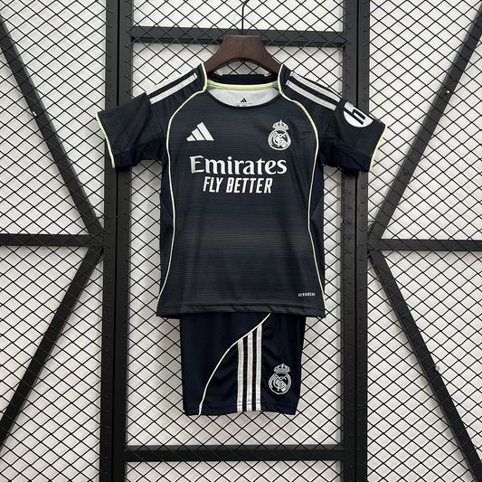 Kit Infantil Real Madrid II 25/26 - Adidas - Azul com detalhes em amarelo