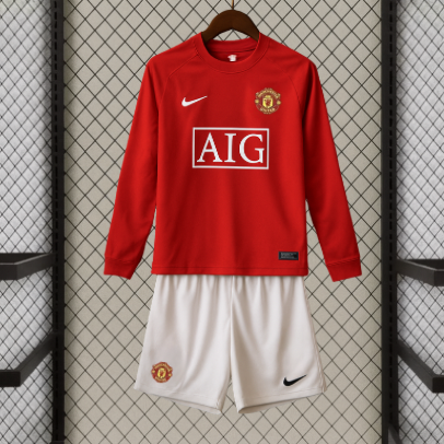 Manchester United kit infantil 08/09 manga longa