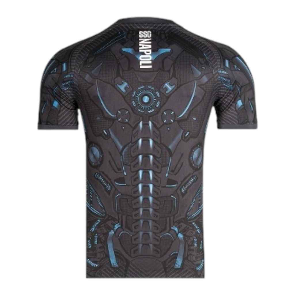 Camisa Napoli Treino 25/26 - Torcedor EA7 Masculina - Cinza com detalhes em azul