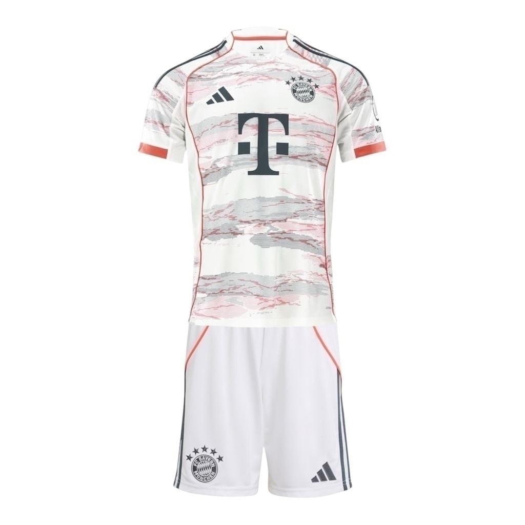 Kit Infantil Bayern de Munique II 25/26 - Adidas - Bege com detalhes em vermelho e azul