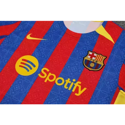 Kit Treino adulto - Camisa e Shorts - Barcelona Nike 23/24 - Azul e vermelho com detalhes em amarelo