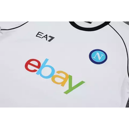 Kit Treino adulto - Camisa e Shorts - Napoli EA7 24/25 - Branco e azul