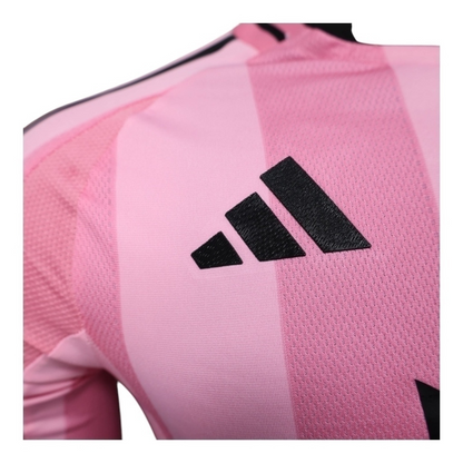 Camisa Inter Miami I 25/26 manga longa - Jogador Adidas Masculina - Rosa com detalhes em preto