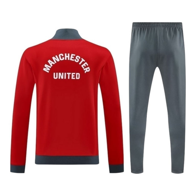 Conjunto Manchester United Treino 25/26 - Masculino Adidas - Vermelho e cinza