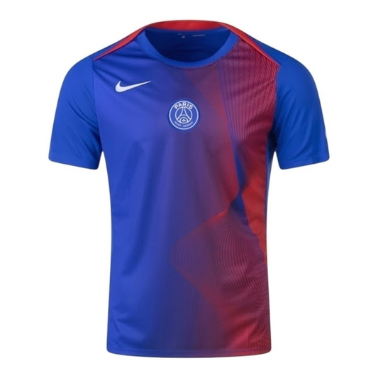 Camisa Paris Saint-German Pré-jogo 25/26 - Torcedor Nike Masculina - Azul e vermelha