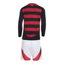 Kit Infantil Flamengo I 25/26 manga longa - Adidas - Vermelho e preto