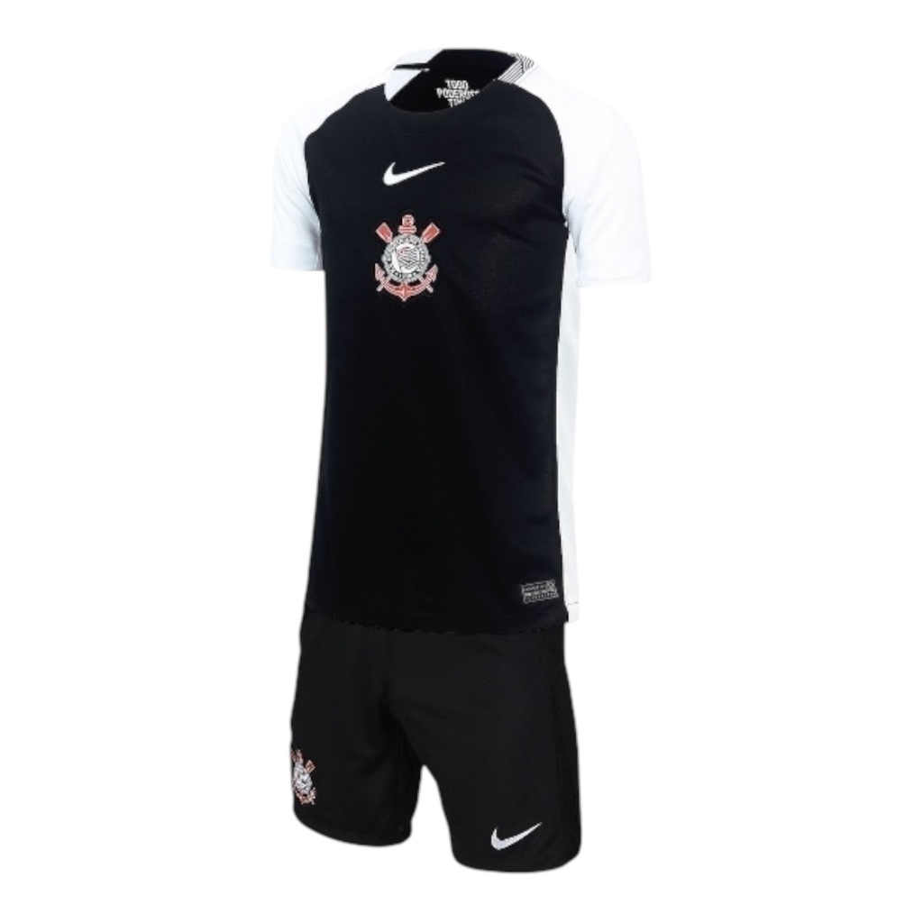 Kit Infantil Corinthians II 25/26 - Nike - Preto e branco