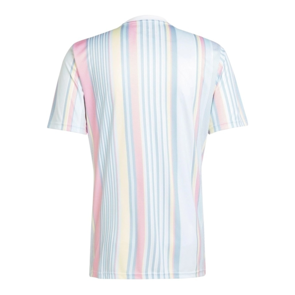 Camisa Juventus Pré-jogo 25/26 - Torcedor Adidas Masculina - Branca com detalhes em rosa e azul