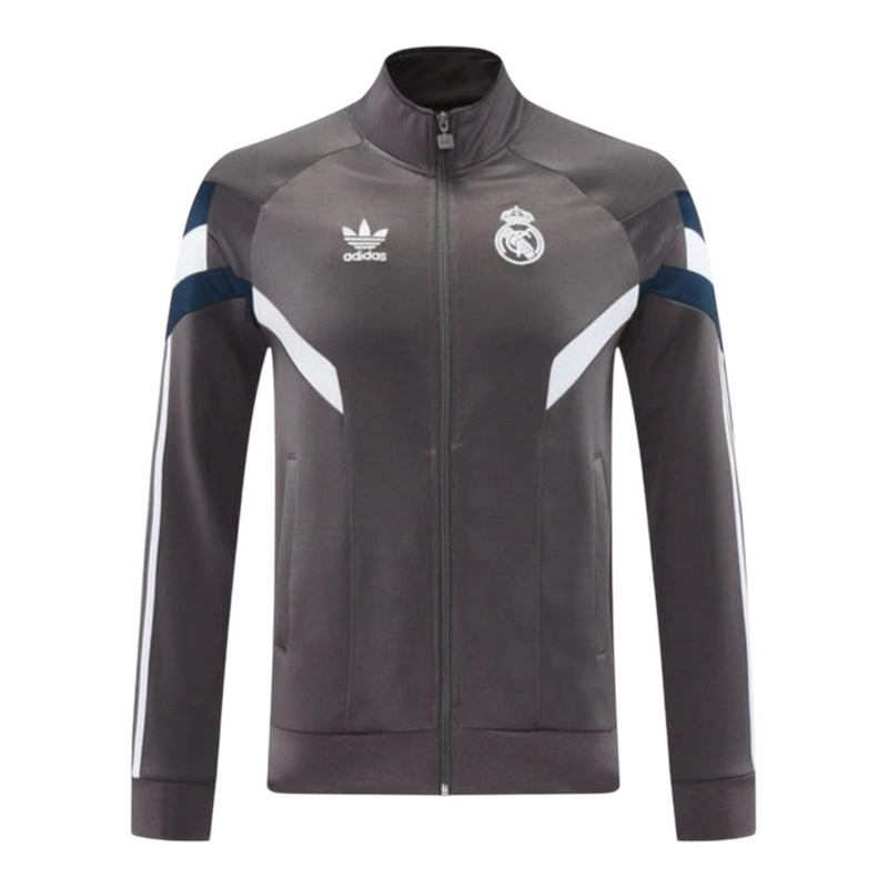 Jaqueta Corta-Vento Real Madrid 25/26 - Masculina Adidas - Cinza