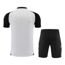 Kit Treino adulto - Camisa e Shorts - Seleção Alemanha Adidas 24/25 - Branco e preto com detalhes em roxo