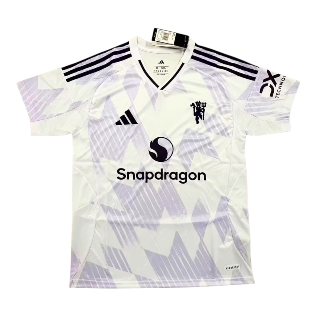Camisa Manchester United II 25/26 - Torcedor Adidas Masculina - Branca com detalhes em roxo