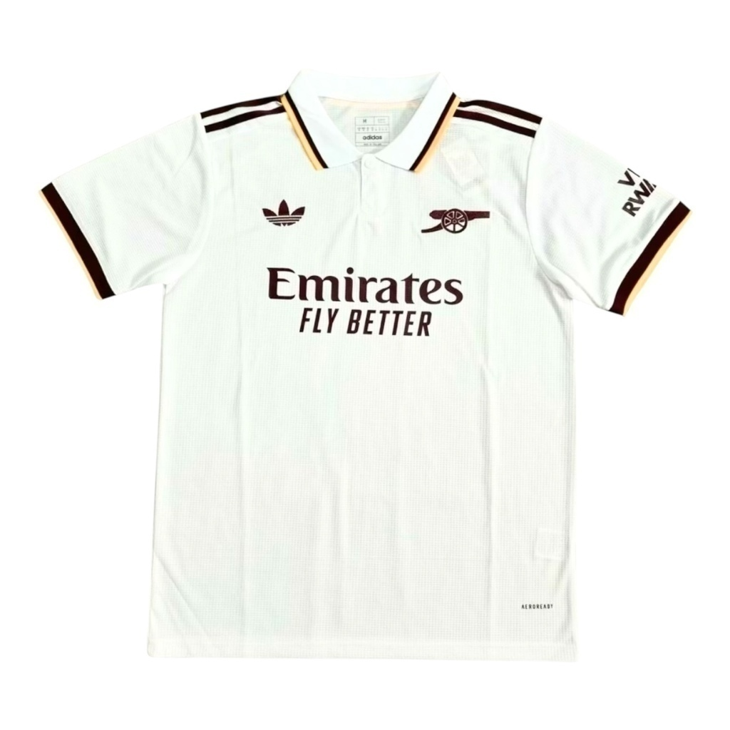Camisa Arsenal III 25/26 - Torcedor Adidas Masculina - Branca com detalhes em vinho