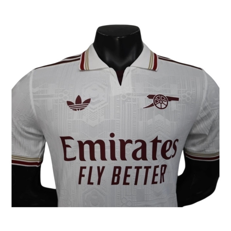 Camisa Arsenal III 25/26 - Jogador Adidas Masculina - Branca com detalhes em vinho