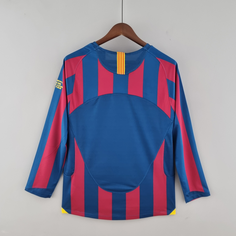 Camisa Barcelona retro manga longa 05/06