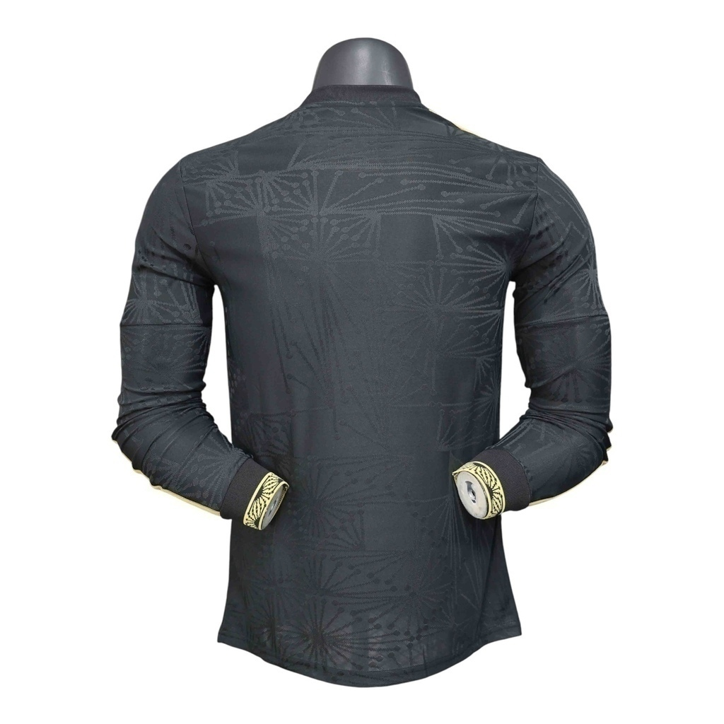 Camisa Seleção México I 25/26 manga longa - Jogador Adidas Masculina - Preta com detalhes em dourado