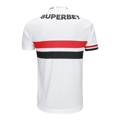 Camisa SP I 25/26 - torcedor - Branca com detalhes em vermelho e preto -