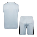 Kit Treino adulto - Camisa e Shorts - Paris Saint-Germain Jordan 23/24 - Cinza com detalhes em preto